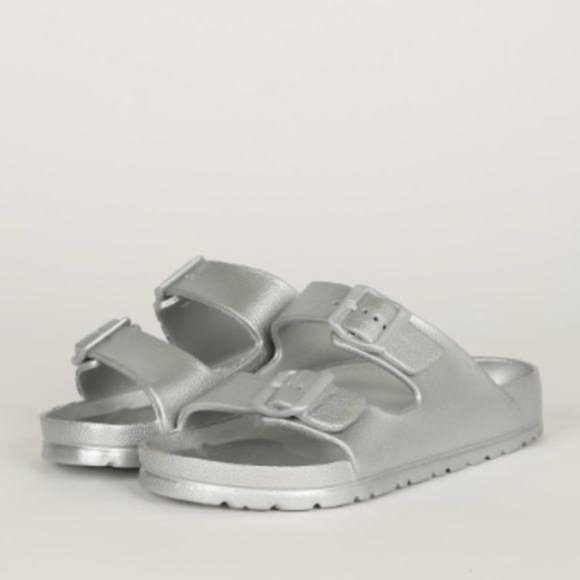 ! RESTOCKED ! Foam Style  Buckle Sandals – Silver - Picture 5 of 5